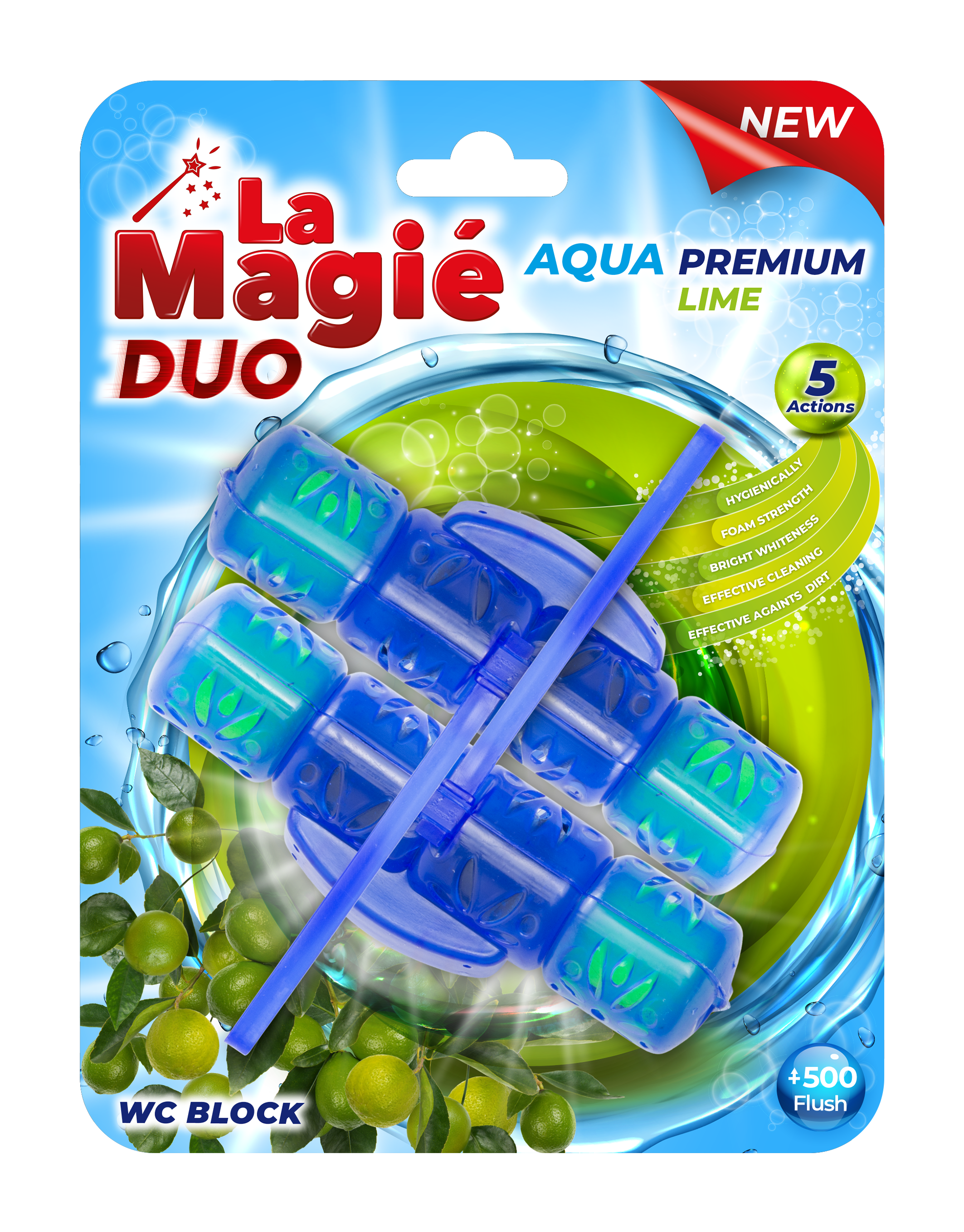 LA MAGIÉ AQUA PREMIUM WC BLOCK DUO 2X40 G LIME